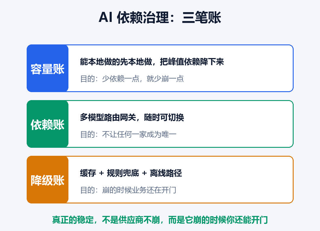 AI 依赖治理：三笔账